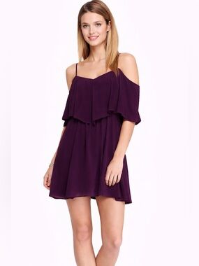 491 Express Deep Purple Off-Shoulder Mini Dress | Night Out Small